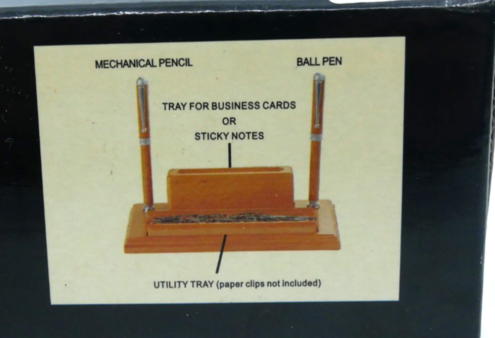 VTG LeBois Wood Executive Stationery Set Pen & Pencil Utility Tray Cards Notes